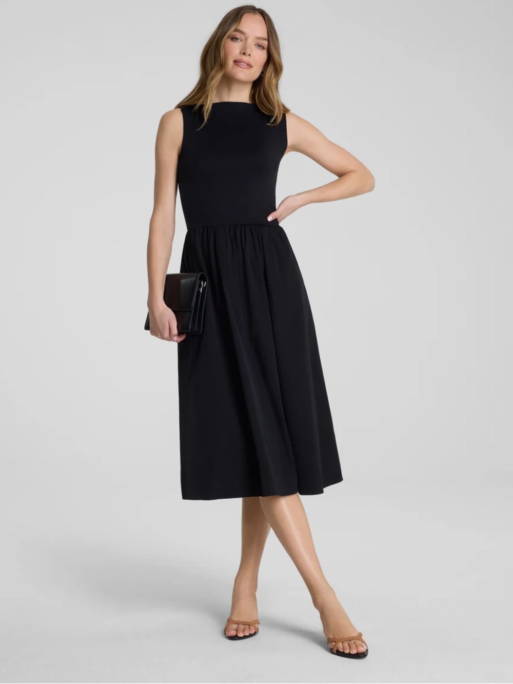 SPANXsmooth® Jersey High Neck Midi Dress Classic Black Small Women’s